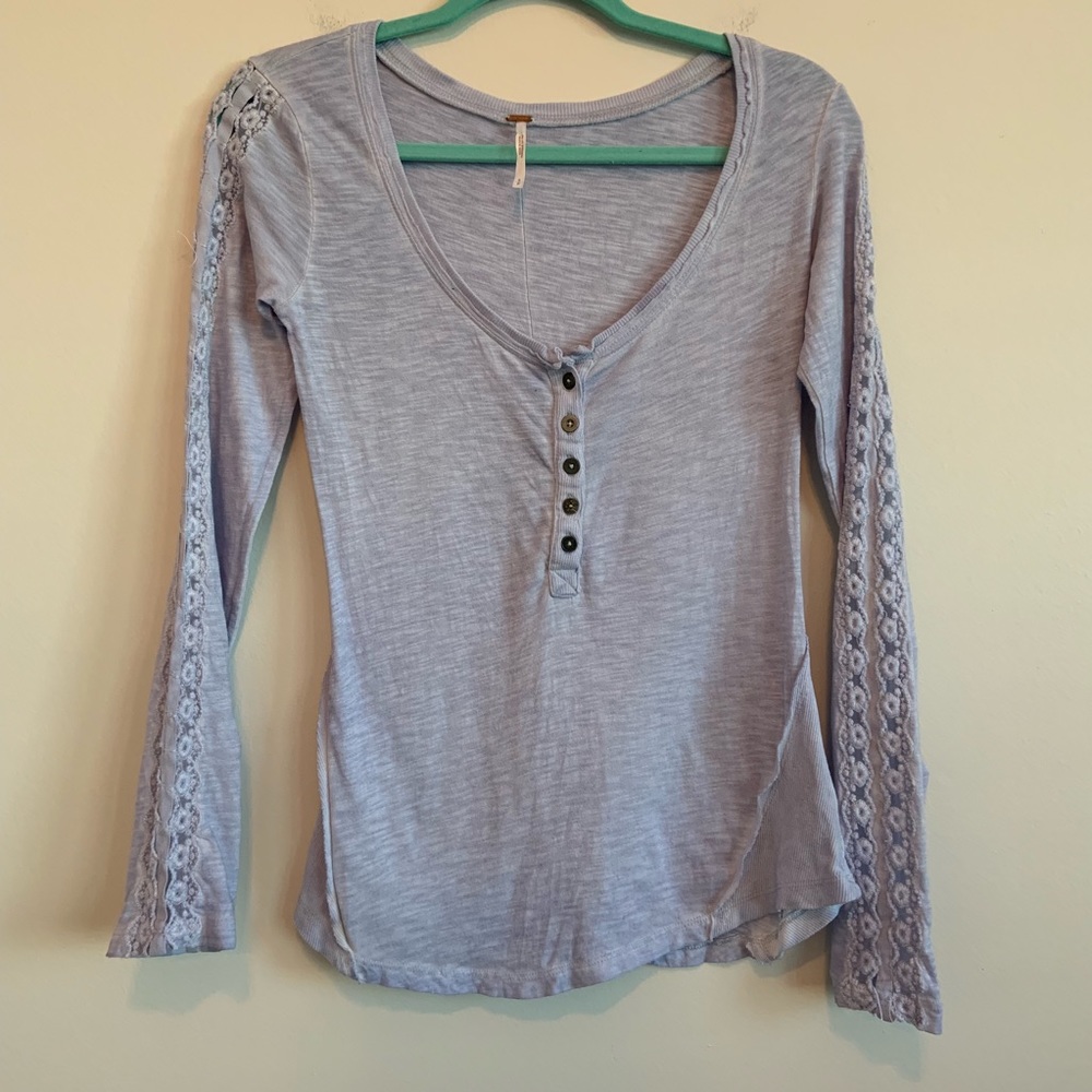 Free People Henley Long Sleeve Top